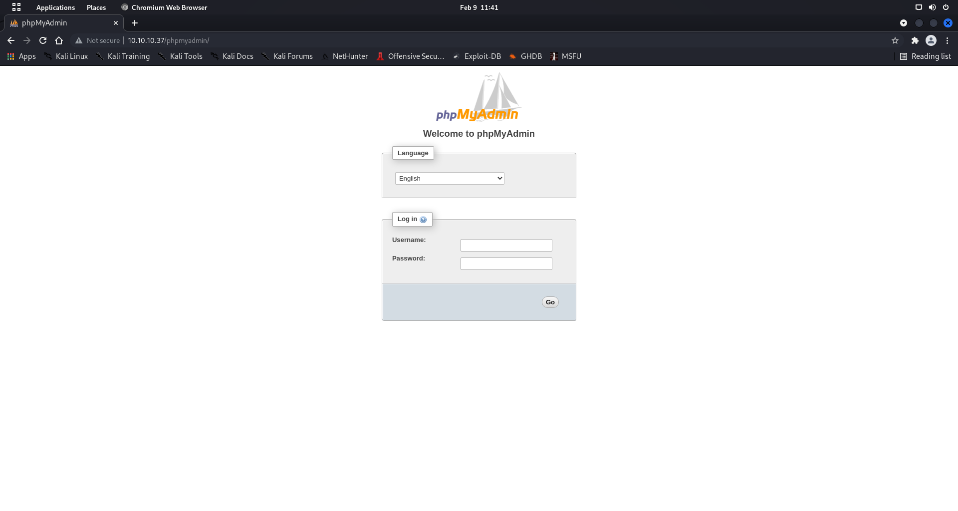 PHPMyAdmin_Page